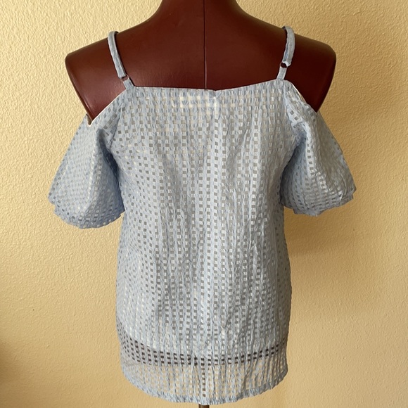 Yoco Blue Plaid Drop Shoulder Top size Small - Picture 5 of 5